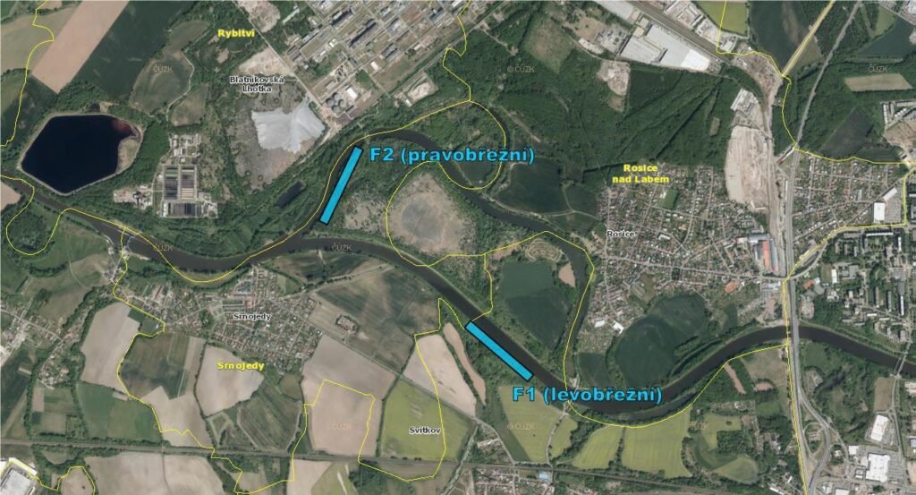 Oproti variantám C1 a C2 by nemělo ve variantě C3 dojít k vybudování obchvatu koryta řeky, ale ke směrové úpravě koryta („přeložení“ koryta řeky Labe).