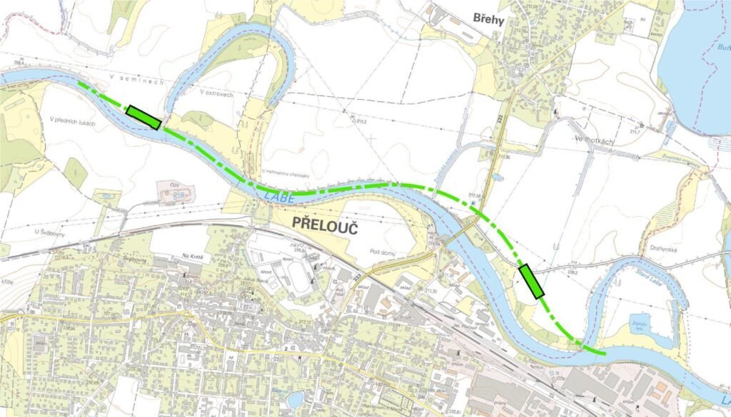 Rozdíl mezi variantou C1 a C2 je v délce úpravy vzdutí, v délce plavebního kanálu a využití stávajícího koryta řeky Labe.