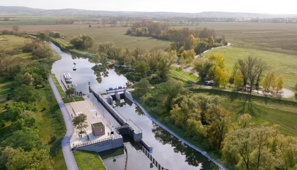 Vizualizace nové plavební komory Rohatec/Sudoměřice.