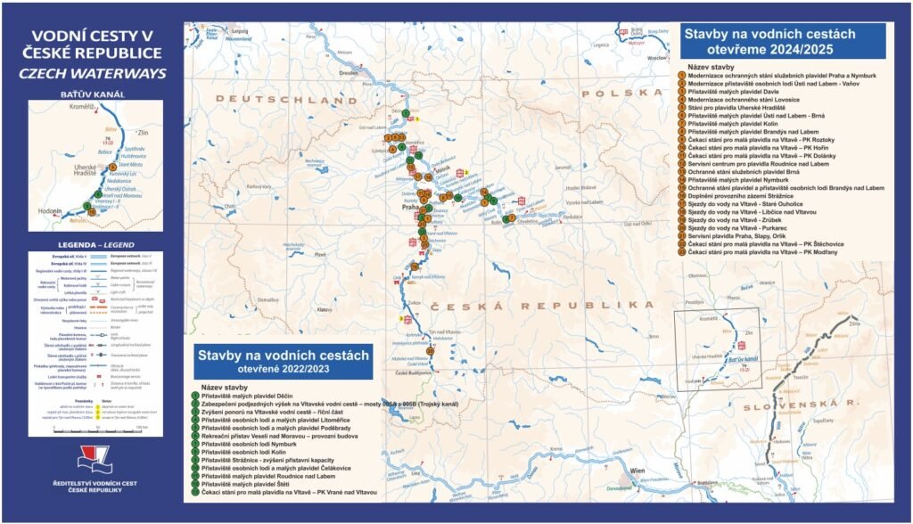 Stavby na vodních cestách otevřené v roce 2024/2025.